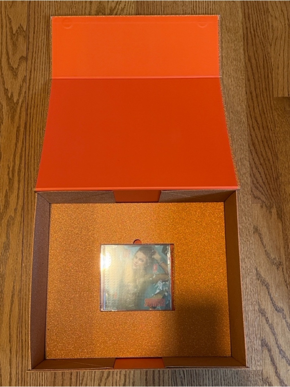 Taylor Swift The Life of a Showgirl Glitter Orange Gift Box with TLOAS CD ONLY